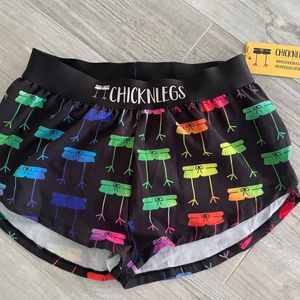 Chicknlegs Size XS Rainbow Mile 1.5" Women's Running Shorts